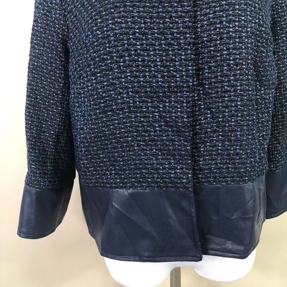 Chico's Dark Blue Tweed Jacket Blazer Size 1 - Picture 3 of 7